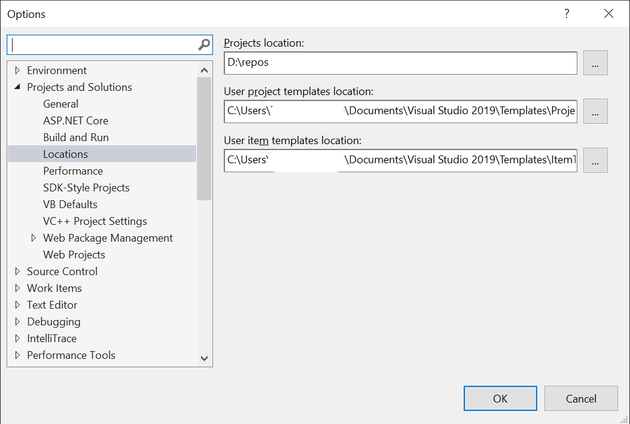 Visual Studio 옵션
